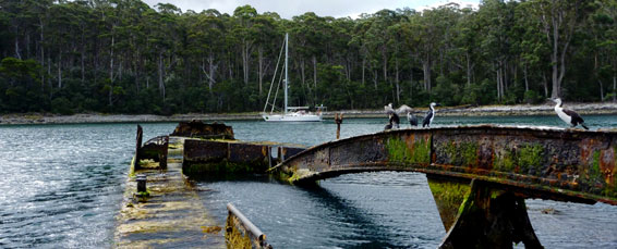 Anchoring at Fortescue Bay